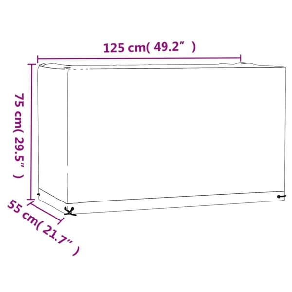 vidaXL Överdrag för trädgårdsmöbler 8 ölj. 125x55x75 cm rektangulärt
