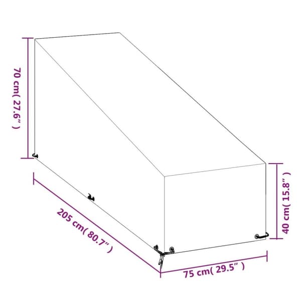 vidaXL overtræk til liggestole 2 stk. 205x75x40/70 cm polyethylen