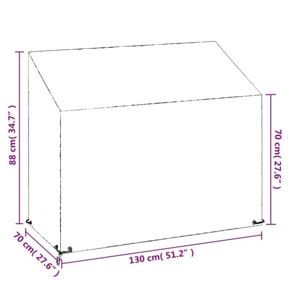 vidaXL Trekk til hagebenk 8 maljer 130x70x70/88 cm polyetylen