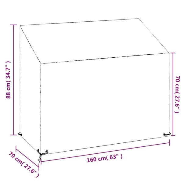 vidaXL Överdrag för utomhusbänk 2st 8 ölj. 160x70x70/88 cm polyeten