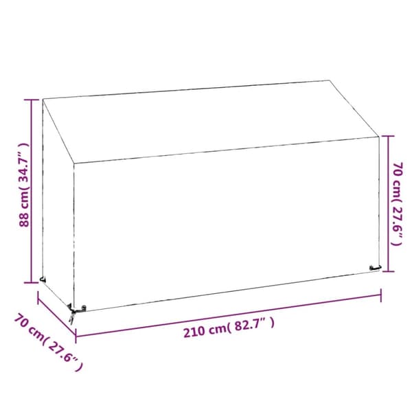 vidaXL overtræk til havebænke 2 stk. 210x70x70/88 cm polyethylen