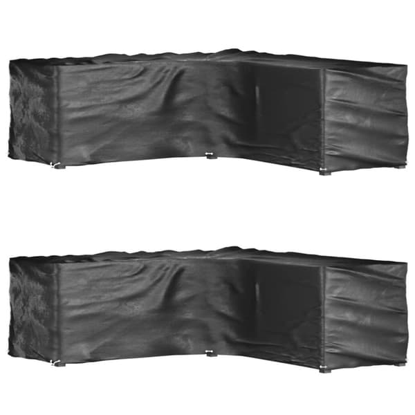 vidaXL L-formede havemøbelovertræk 2 stk. 285x285x90 cm 16 øjer