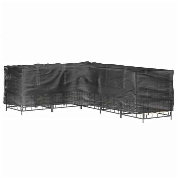 vidaXL L-formet havemøbelovertræk 260x210x80 cm 16 øjer