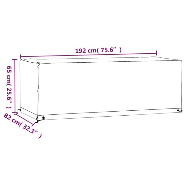 vidaXL Puutarhakalustesuoja 8 purjerengasta 192x82x65 cm suorakaide