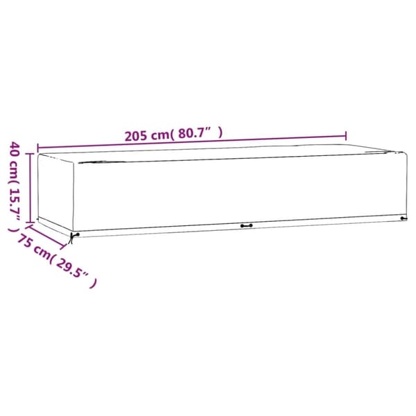 vidaXL Överdrag för solsäng 12 öljetter 205x75x40 cm polyeten