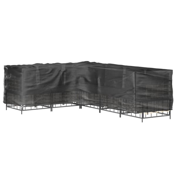 vidaXL L-formet havemøbelovertræk 285x220x80 cm 18 øjer
