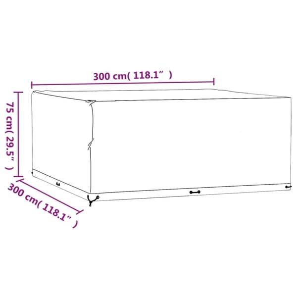 vidaXL havemøbelovertræk 300x300x75 cm 16 øjer firkantet