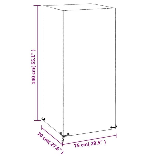 vidaXL Trekk til utestol 2 stk 8 maljer 75x70x140 cm polyetylen