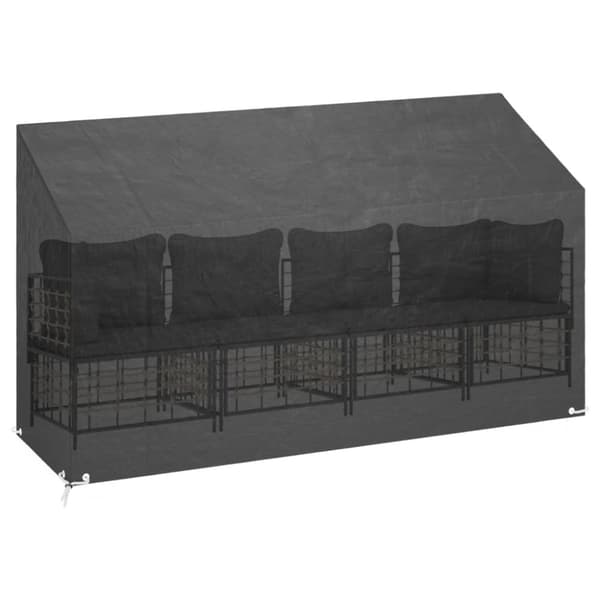 vidaXL Överdrag för trädgårdsbänk 12 öljetter 210x70x70/88 cm polyeten