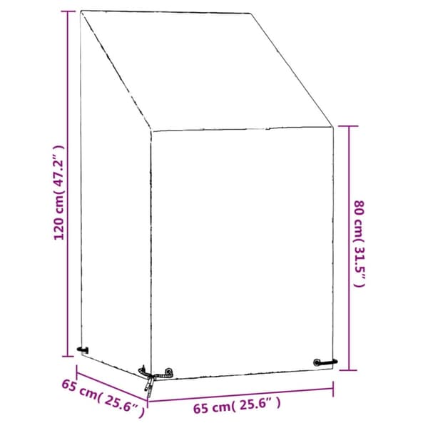 vidaXL Överdrag för utemöbler 2 st 8 ölj. 65x65x80/120 cm polyeten
