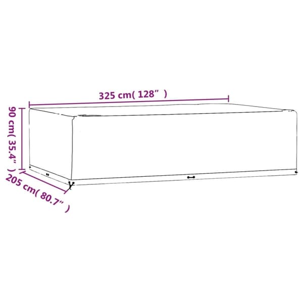 vidaXL Hagemøbeltrekk 2 stk 16 maljer 325x205x90 cm rektangulær