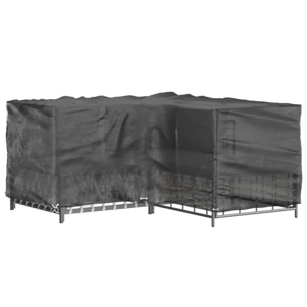 vidaXL Överdrag för utemöbler 12 ölj. 185x185x90cm L-format