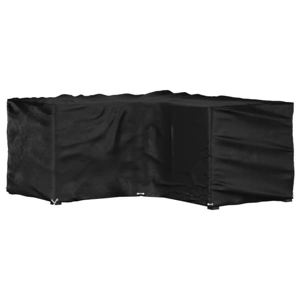 vidaXL L-formet havemøbelovertræk 185x185x90 cm 12 øjer