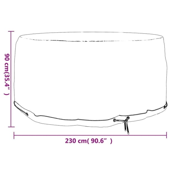 vidaXL Puutarhakalusteiden suoja 10 purjerengasta Ø230x90 cm pyöreä