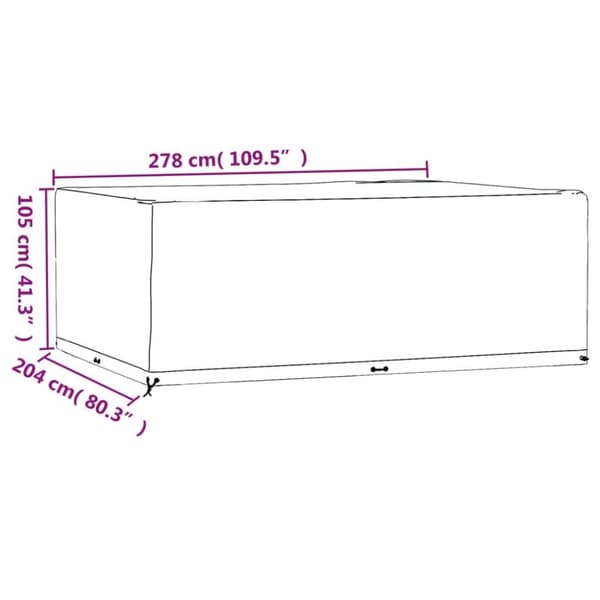 vidaXL Överdrag för utemöbler 2 st 16 ölj. 278x204x105cm rektangulärt