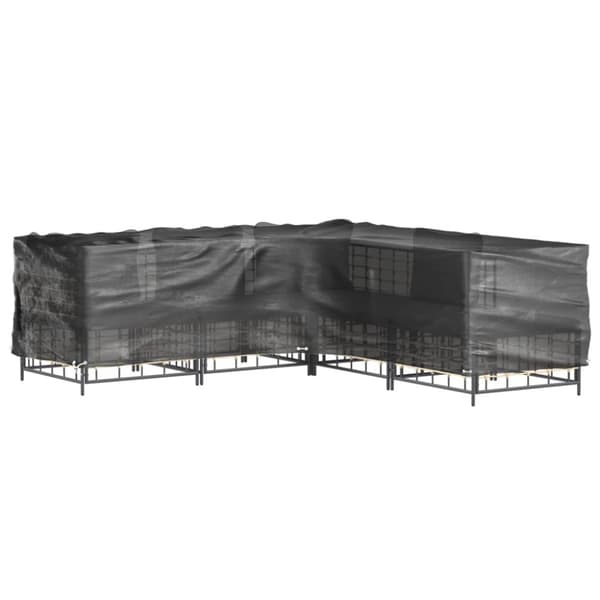 vidaXL L-formede havemøbelovertræk 2 stk. 185x185x90 cm 12 øjer