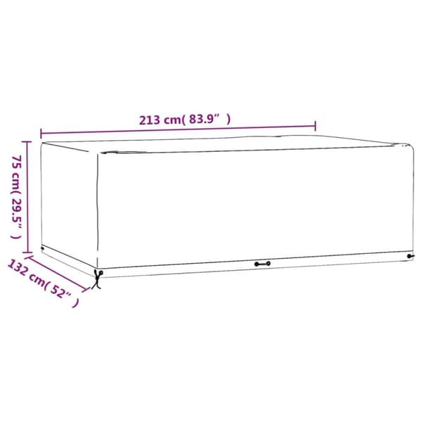 vidaXL Puutarhakalustesuoja 12 purjerengasta 213x132x75 cm suorakaide