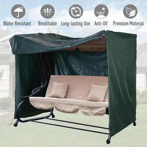 Rootz Swing tuolin päällinen - Puutarhakeinupäällinen - Suojapäällinen - Vedenpitävä - Aurinkosuoja - Vihreä - 177 x 114 x 152 cm