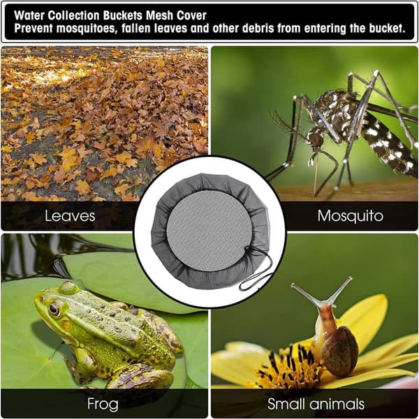 INF Regnfatsnätskydd för vattenuppsamlingshink - förhindra skräp från insektsblad  M / 85 cm