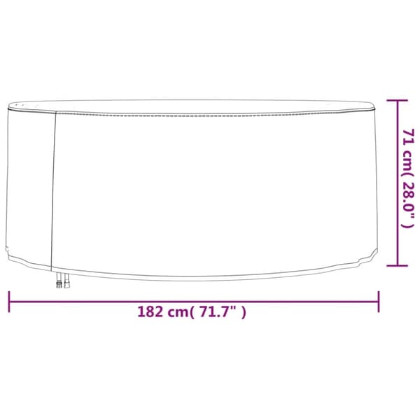 vidaXL Hagemøbeltrekk svart Ø 182x71 cm 420D oxford
