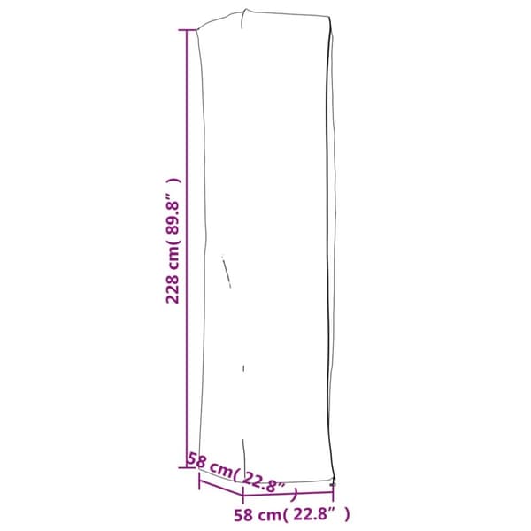 vidaXL overtræk til terrassevarmer 58x58x228 cm 420D Oxfordstof sort
