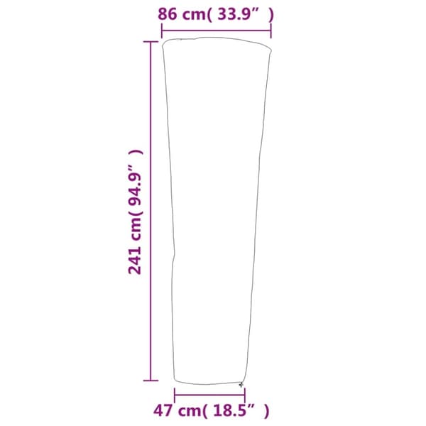 vidaXL overtræk til terrassevarmer 2 stk. 86x47x241 cm 420D oxfordstof