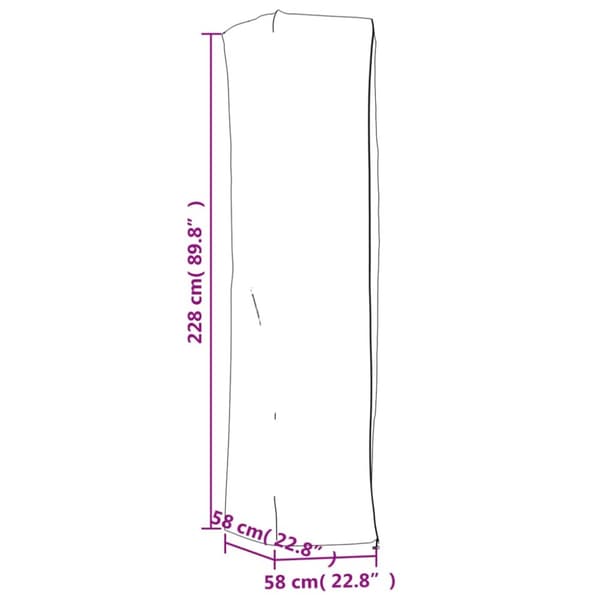 Lämmittimen suojus pyramidi musta 58x58x228 cm 420D Oxford