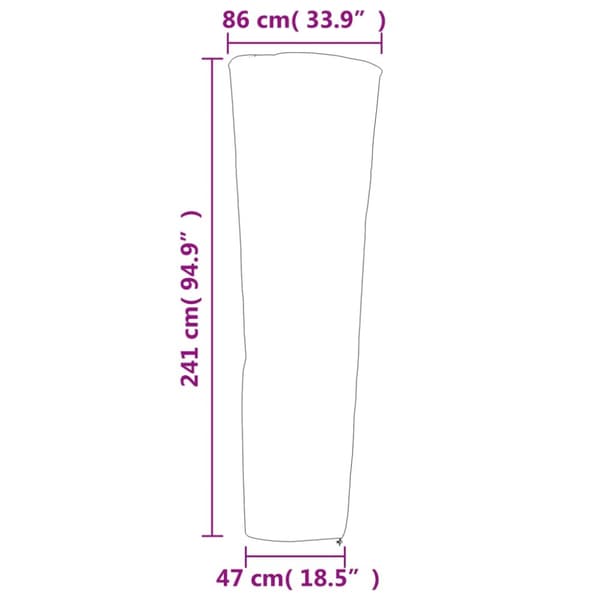 Lämmittimen suojus pyramidi musta 86x47x241 cm 420D Oxford
