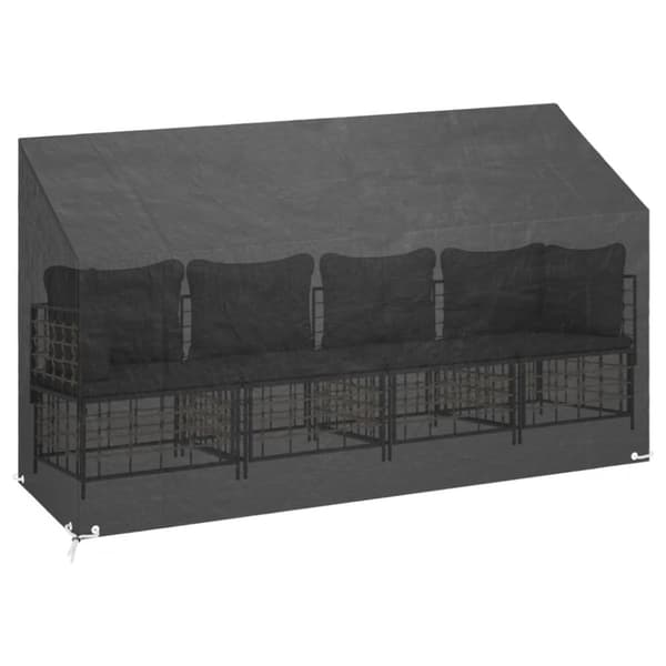 Överdrag för trädgårdsbänk 12 öljetter 210x70x70/88 cm polyeten