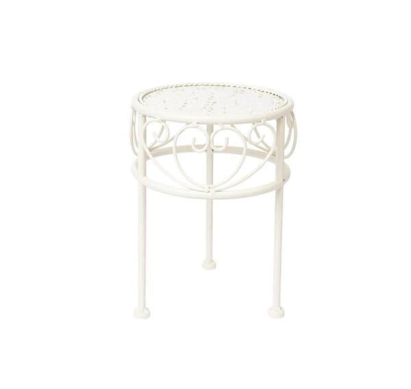 Blomsterstativ SANDY D25xH33cm, antik hvid