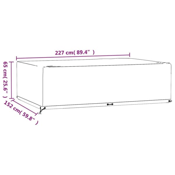 vidaXL Överdrag för trädgårdsmöbler 12 ölj. 227x152x65 cm rektangulärt -  Överdrag till Utemöbler