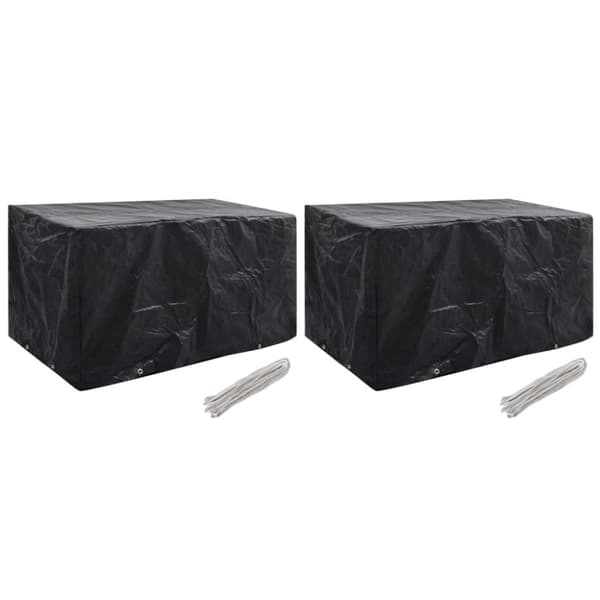 vidaXL Överdrag för trädgårdsmöbler 2 st 8 öljetter 180x70x90 cm -  Överdrag till Utemöbler