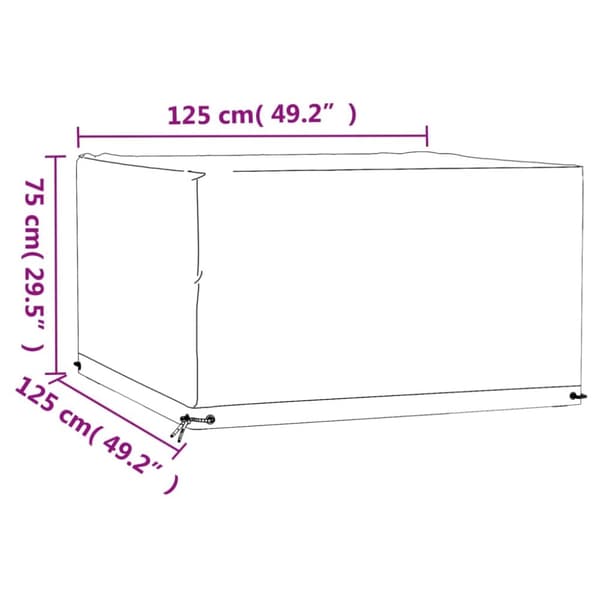 vidaXL Överdrag för utemöbler 2 st 8 ölj. 125x125x75 cm fyrkantig -  Överdrag till Utemöbler