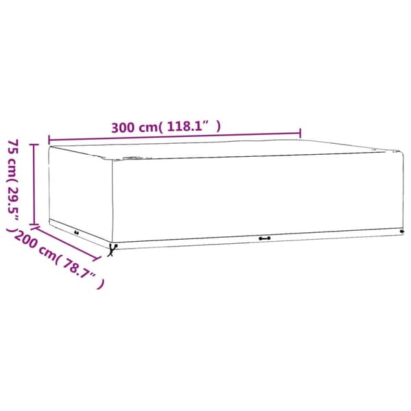 vidaXL Överdrag för utemöbler 2 st 16 ölj. 300x200x75cm rektangulärt -  Överdrag till Utemöbler