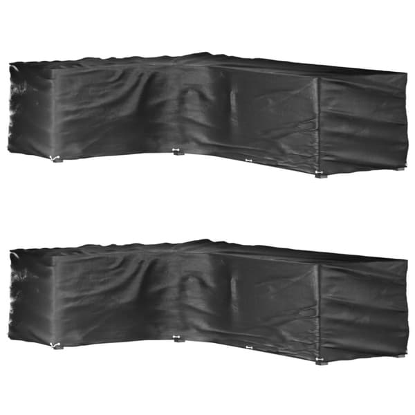 vidaXL L-formede havemøbelovertræk 2 stk. 220x285x80 cm 18 øjer -  Overtræk til havemøbler