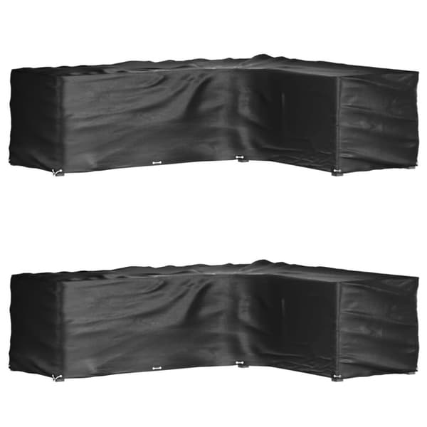 vidaXL Ulkokalustesuojat 2 kpl L-muoto 16 purjerengasta 260x210x80 cm -  Ulkokalusteiden suojapeitteet