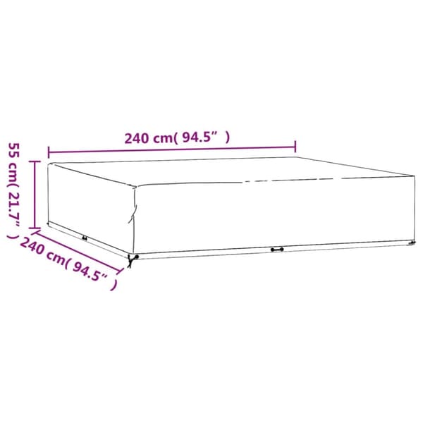 vidaXL havemøbelovertræk 2 stk. 240x240x55 cm 16 øjer firkantet -  Overtræk til havemøbler