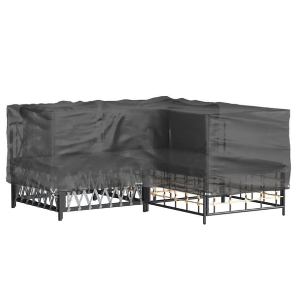 vidaXL L-formet havemøbelovertræk 185x185x70 cm 12 øjer -  Overtræk til havemøbler