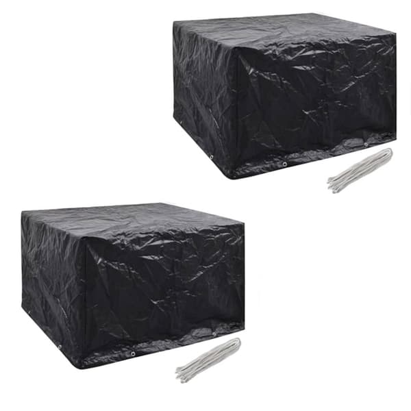 vidaXL møbelovertræk 2 stk. 4 pers. polyrattansæt 8 huller 113x113 cm -  Overtræk til havemøbler
