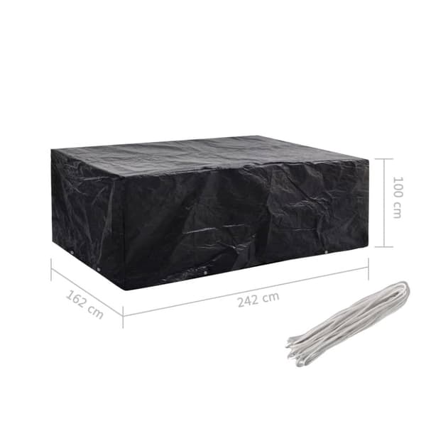 vidaXL Överdrag för trädgårdsmöbler 2 st 8 öljetter 242x162x100 cm -  Överdrag till Utemöbler