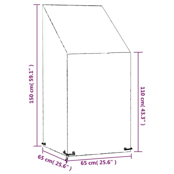 vidaXL Puutarhatuolisuoja 8 purjerengasta 65x65x110/150 cm polyeteeni -  Ulkokalusteiden suojapeitteet