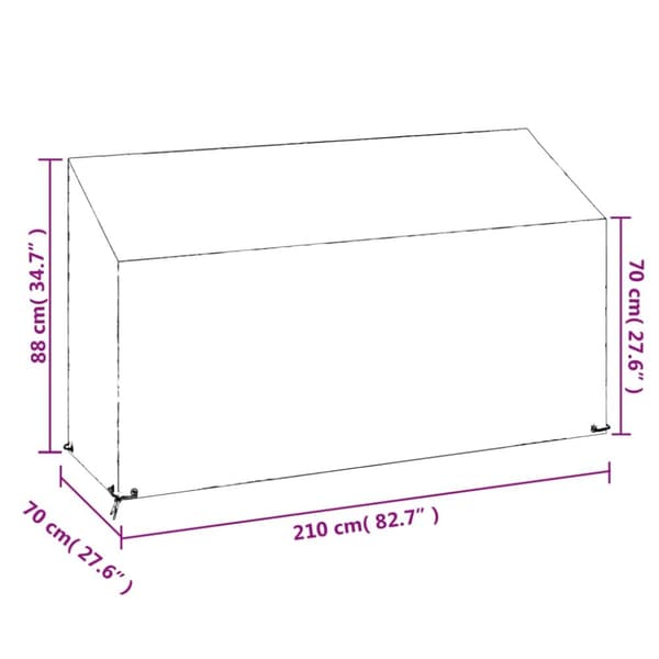 vidaXL Puutarhapenkkisuojat 2 kpl 12 purjerengasta 210x70x70/88 cm PE -  Ulkokalusteiden suojapeitteet