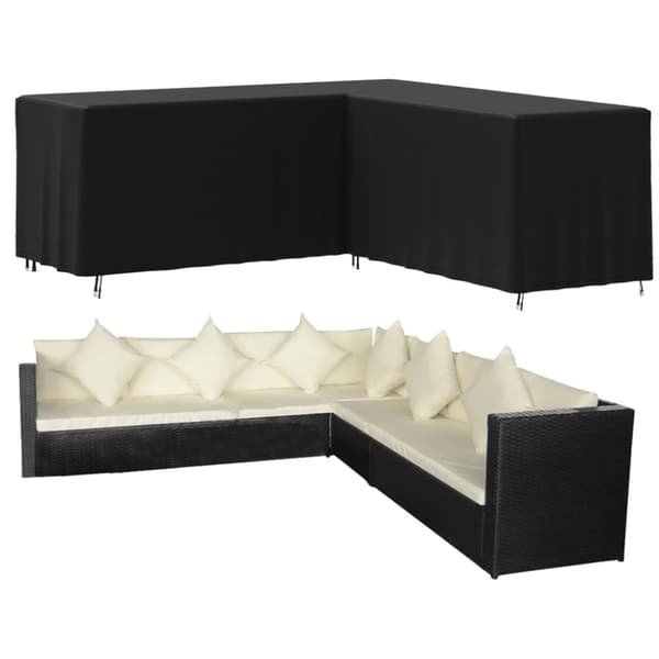 vidaXL L-formet sofaovertræk 2 stk. 254x254x80 cm 420D oxfordstof -  Overtræk til havemøbler