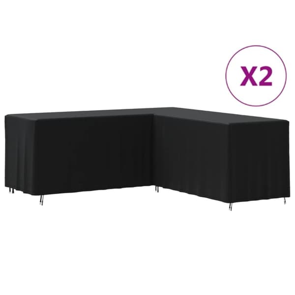vidaXL L-formet sofaovertræk 2 stk. 254x254x80 cm 420D oxfordstof -  Overtræk til havemøbler