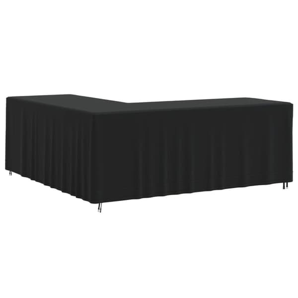 vidaXL L-format sofföverdrag svart 254x254x80 cm 420D oxford -  Överdrag till Utemöbler