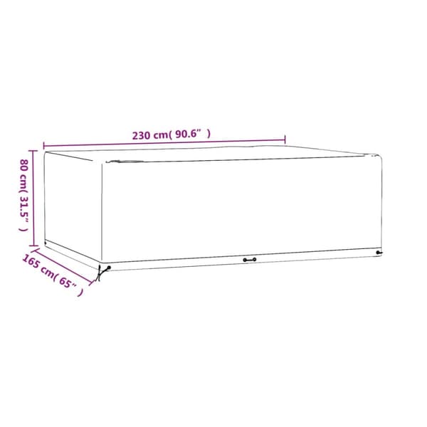 vidaXL Puutarhakalustesuojat 12 purjerengasta 230x165x80 cm suorakaide -  Ulkokalusteiden suojapeitteet