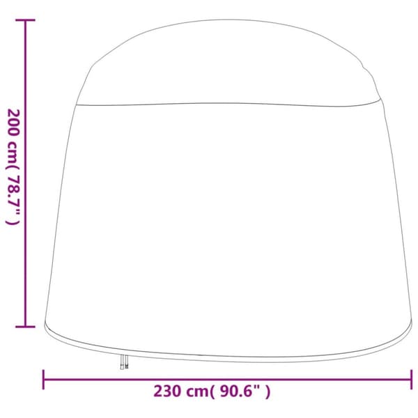 vidaXL Fåtöljskydd svart Ø230x200 cm 420D oxford - Överdrag till Utemöbler