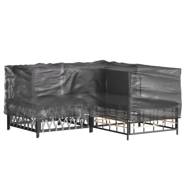 The Living Store Ulkokalustesuojat 2 kpl L-muoto 12 purjerengasta 185x185x70 cm -  Ulkokalusteiden suojapeitteet