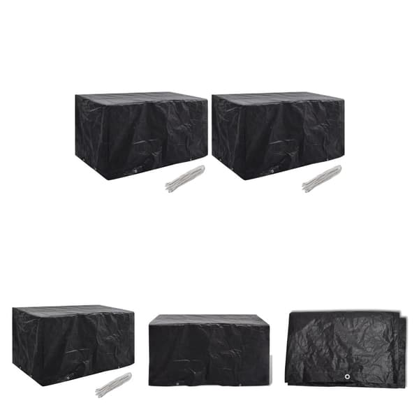 The Living Store Överdrag för trädgårdsmöbler 2 st 8 öljetter 180x70x90 cm -  Överdrag till Utemöbler
