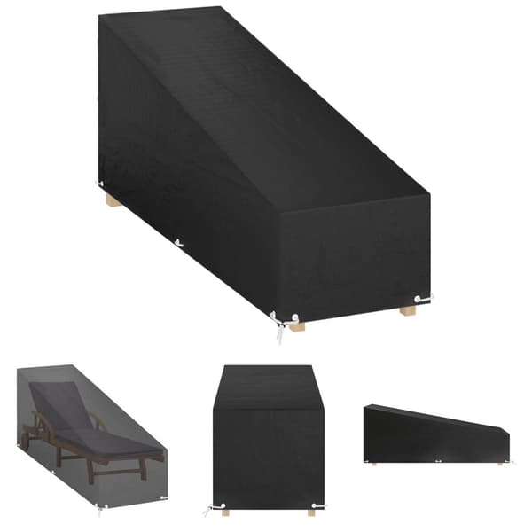 The Living Store overtræk til liggestol 205x65x35/60 cm 12 øjer polyethylen -  Overtræk til havemøbler
